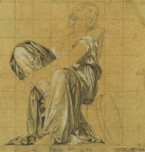 BARRIAS Félix Joseph - Etude de femme assise drapée